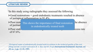 Restoration of the Endodontically Treated Tooth (1 & 2) | PDF