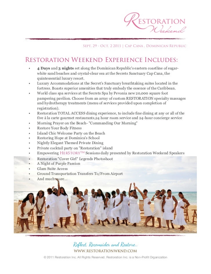 Restoration Weekend Brochure 2011