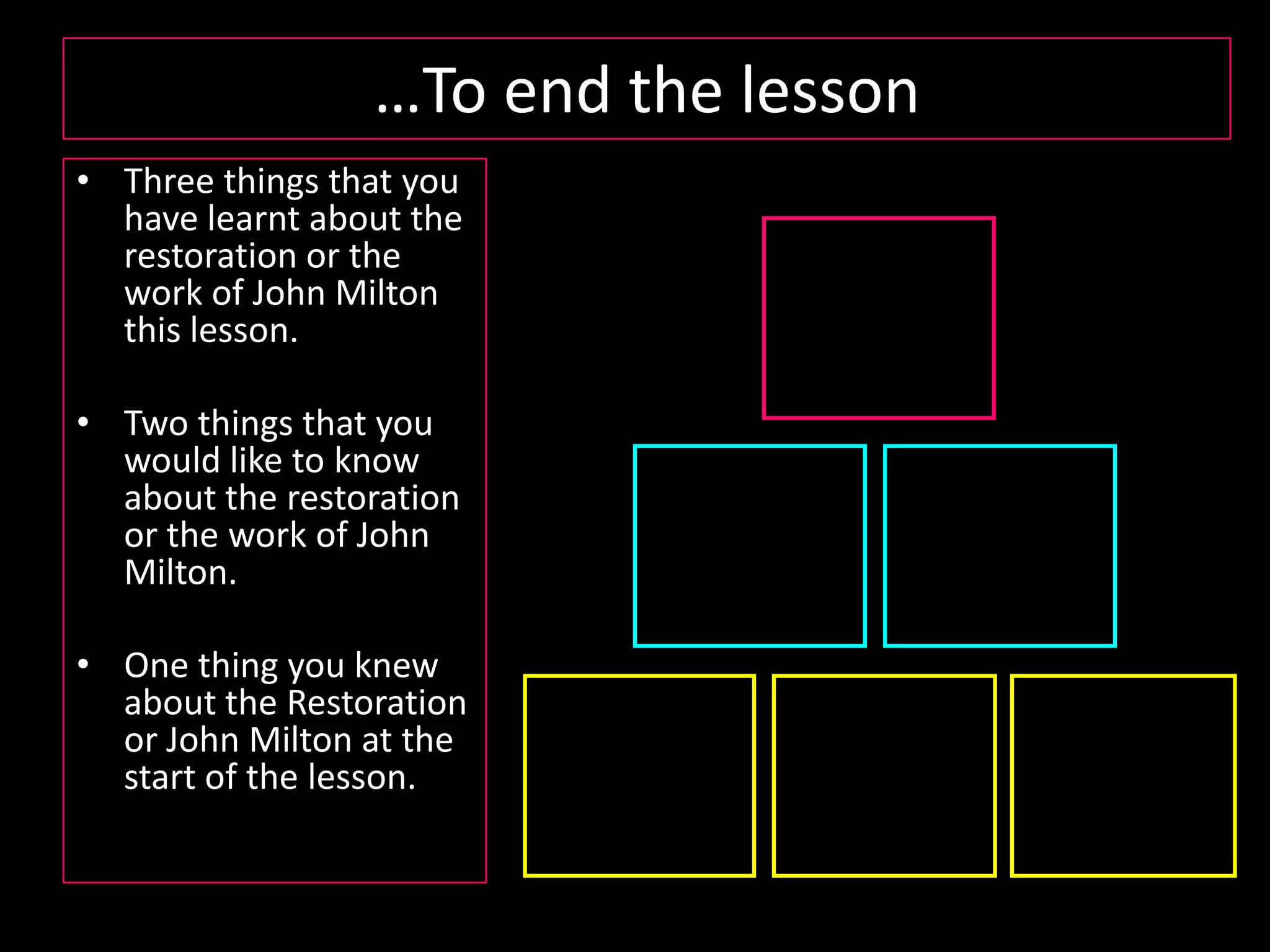Group TaskBe prepared to feedback your ideas!