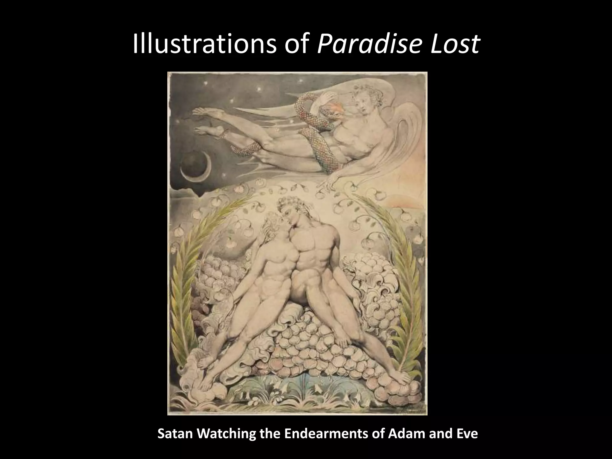 To begin to have an understanding of Paradise Lost and how it fits in to the Restoration Era. Illustrations of Paradise LostSatan, Sin, and Death: Satan Comes to the Gates of Hell