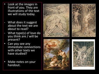 Look at the images in front of you. They are illustrations of the text we will study today. ,[object Object]