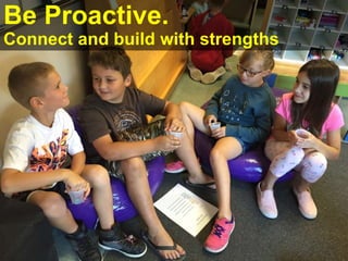 Be Proactive.
Connect and build with strengths
 