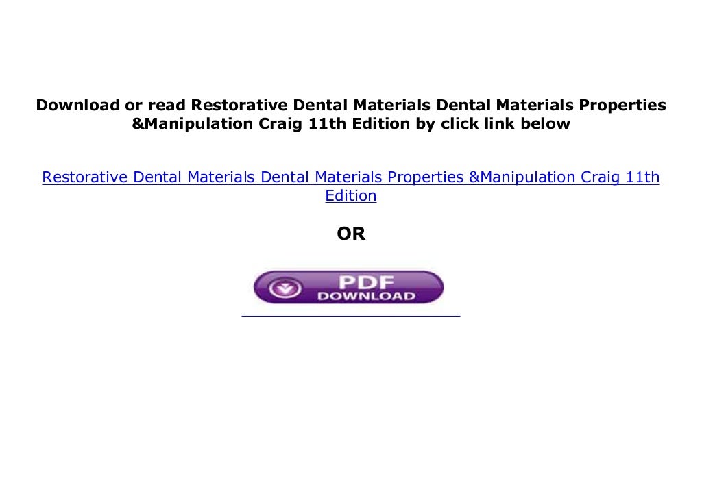 LIBRARY [D.O.W.N.L.O.A.D] Restorative Dental Materials Dental Materials