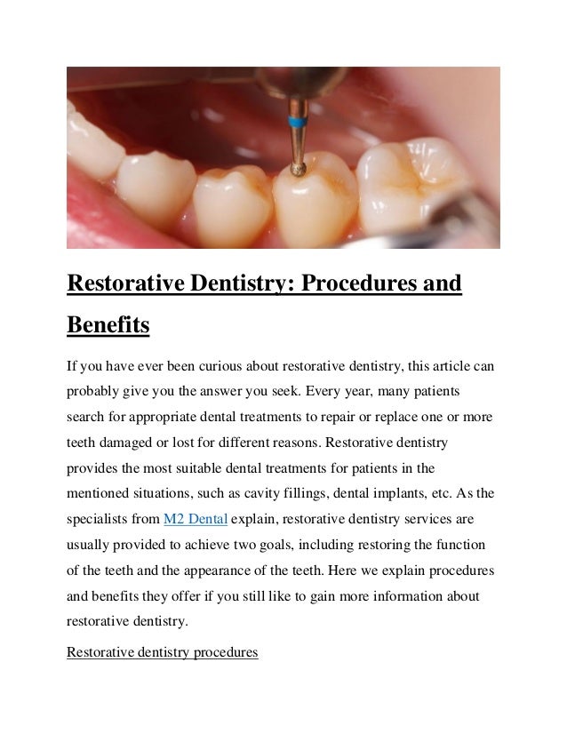 Restorative dentistry procedures and benefits