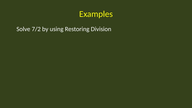Restoring Division Computer oragaiztions | PPT