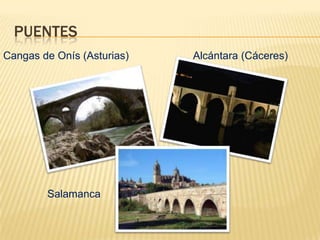PUENTES
Cangas de Onís (Asturias) Alcántara (Cáceres)
Salamanca
 