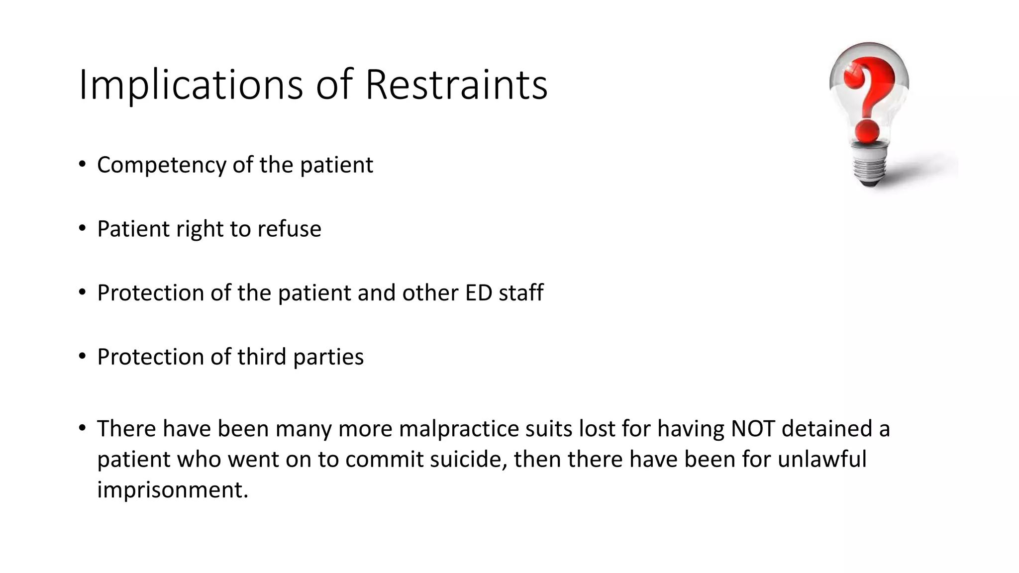 Restraining An Agitated Patient | PPTX