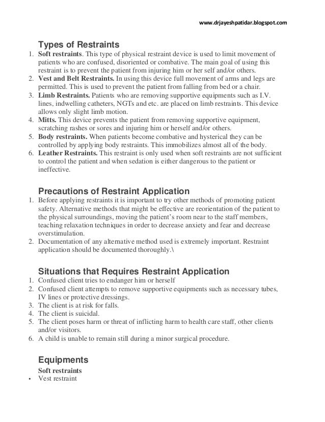 Restraint application