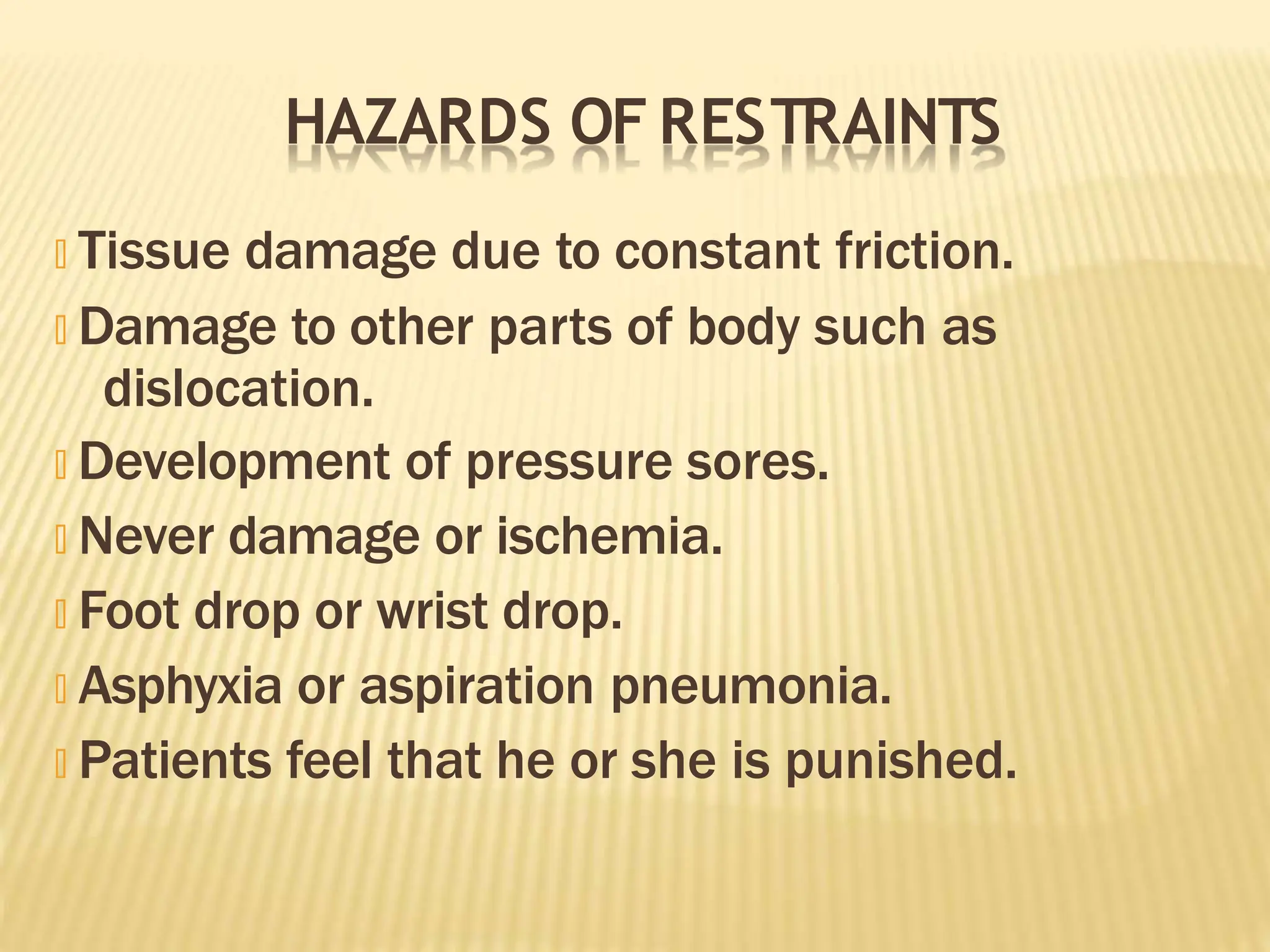 RESTRAINTS AND SEAFTY DEVICES IN NURSING | PPTX