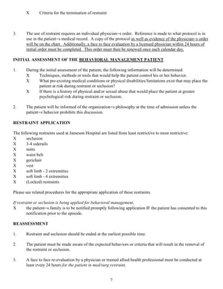 Prometric Applying Restraints Instructions.pdf Restraints seclusion | PDF