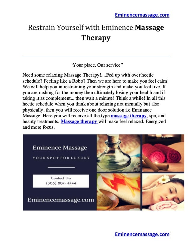 Restrain yourself with eminence massage therapy eminencemassage