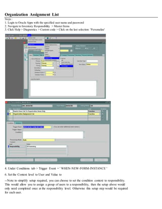 Oracle Personalization How To Restricting users from assigning items to ...
