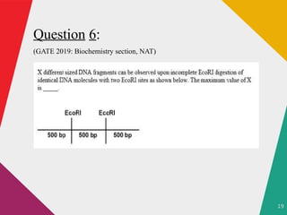 19
.
Question 6:
(GATE 2019: Biochemistry section, NAT)
 