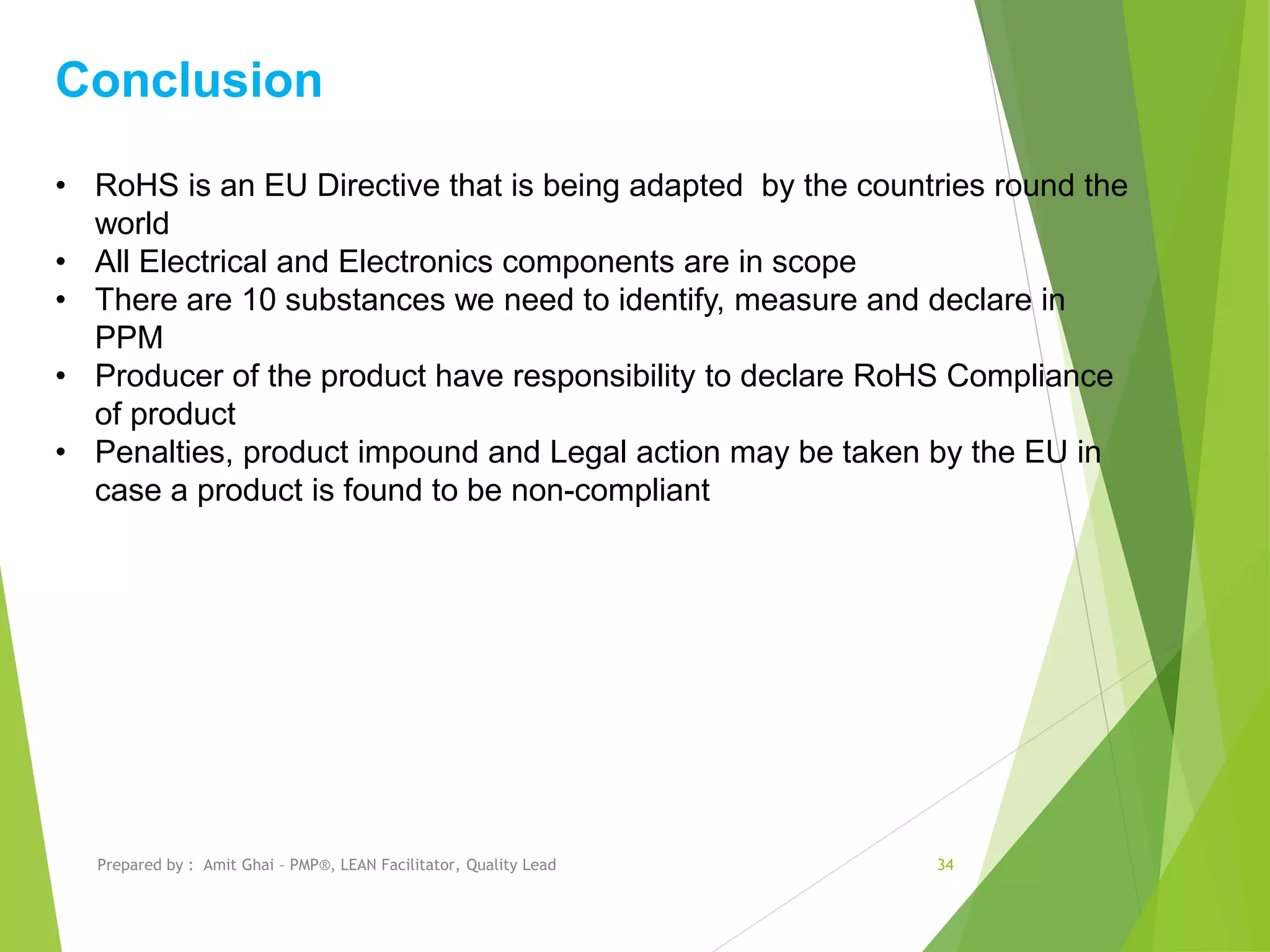 Rohs Directive Components Restriction of hazardous substances - an overview | PDF