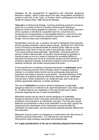 Restrictive physical interventions (1) | DOC