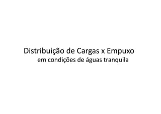 Distribuição de Cargas x Empuxo 
em condições ddee áágguuaass ttrraannqquuiillaa 
 