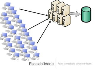 Escalabilidade   Falta de estado pode ser bom.
 