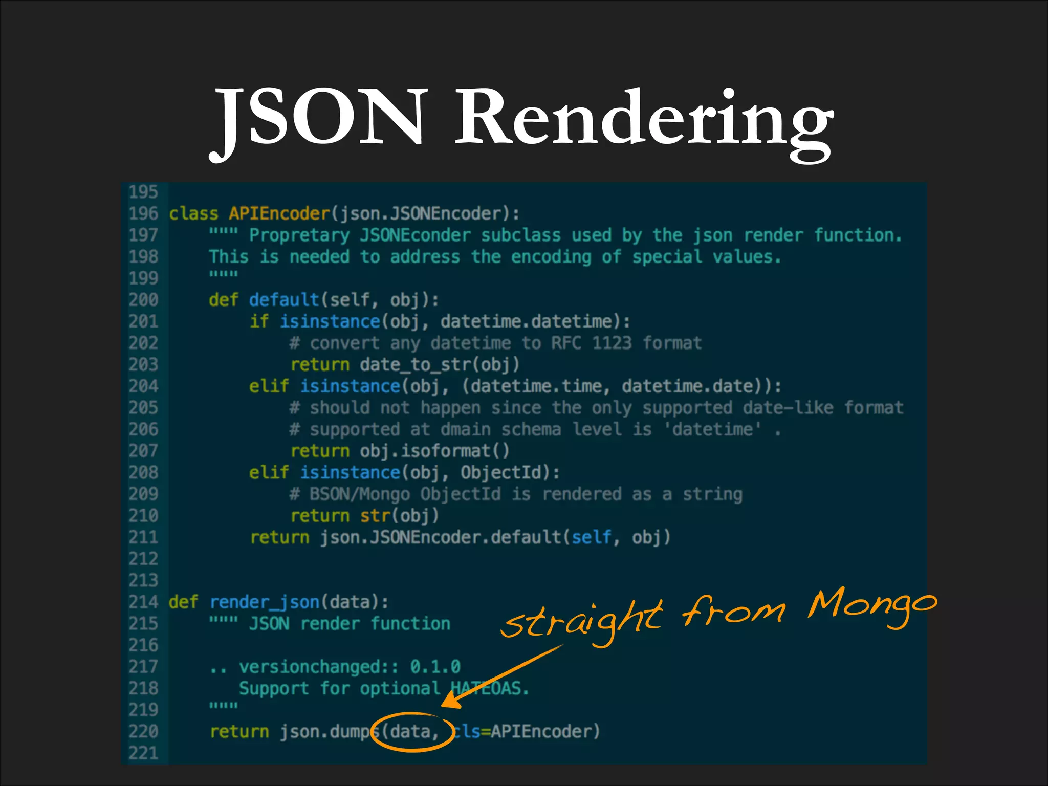 JSON Rendering

from Mongo
straight

 
