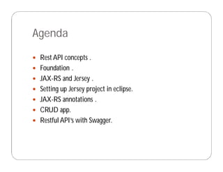 Rest with java (jax rs) and jersey and swagger | PDF