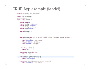 CRUD App example (Model)
 