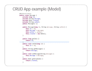 CRUD App example (Model)
 
