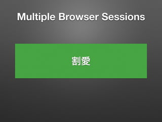 Multiple Browser Sessions
割愛
 