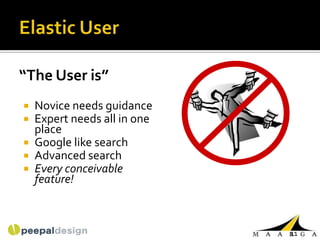 “The User is”
 Novice needs guidance
 Expert needs all in one
  place
 Google like search
 Advanced search
 Every conceivable
  feature!



                            11
 
