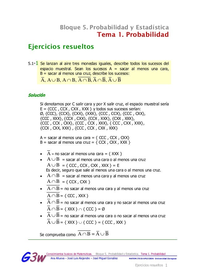Probabilidad Y Estadistica Ejercicios Resueltos
