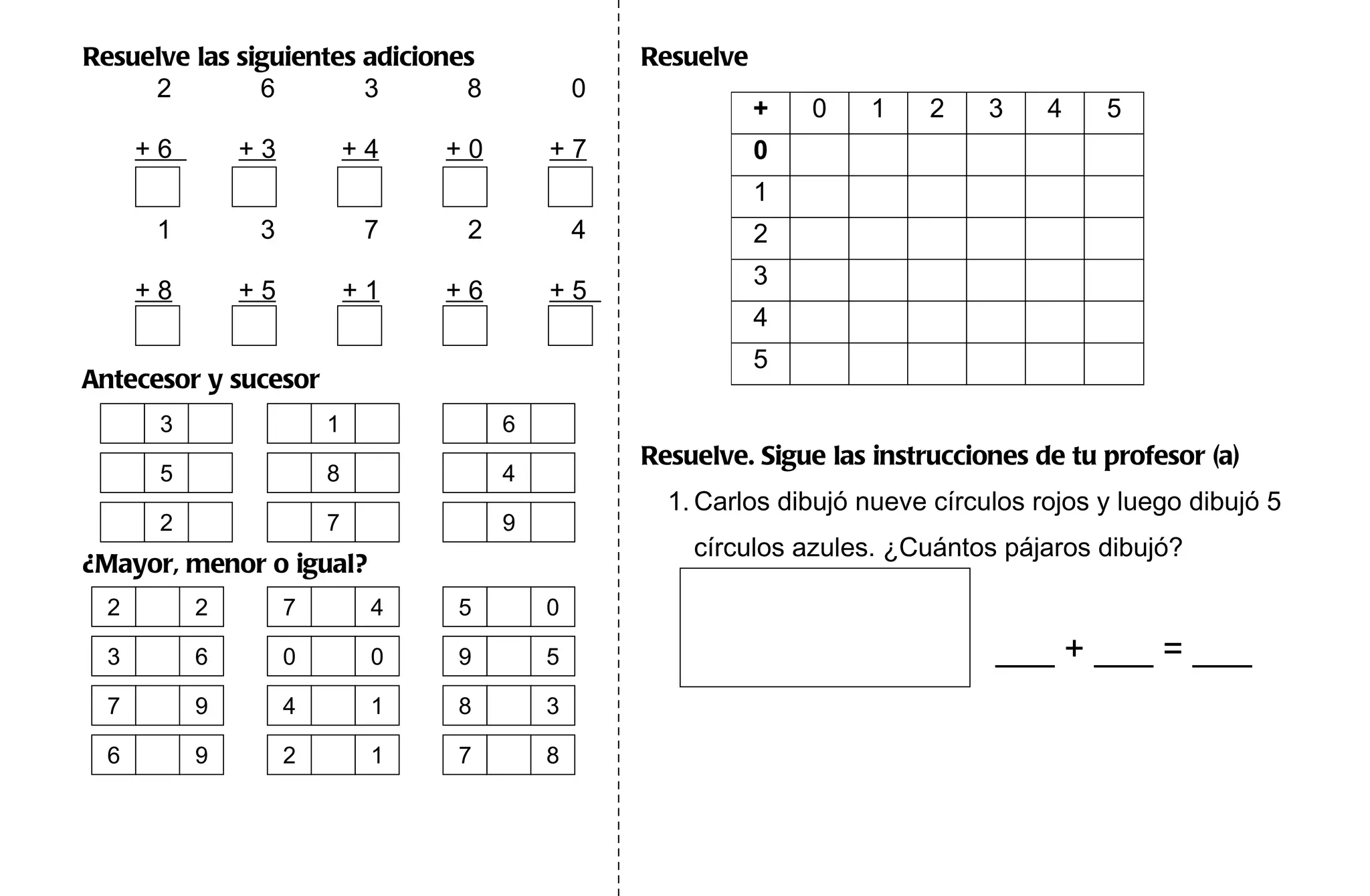 Resuelve las siguientes adiciones | DOC