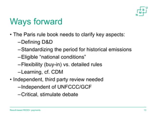 Result-based payments for REDD+ 