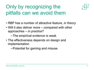 Result-based payments for REDD+ 