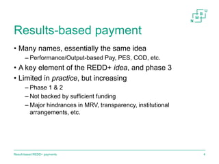 Result-based payments for REDD+ 
