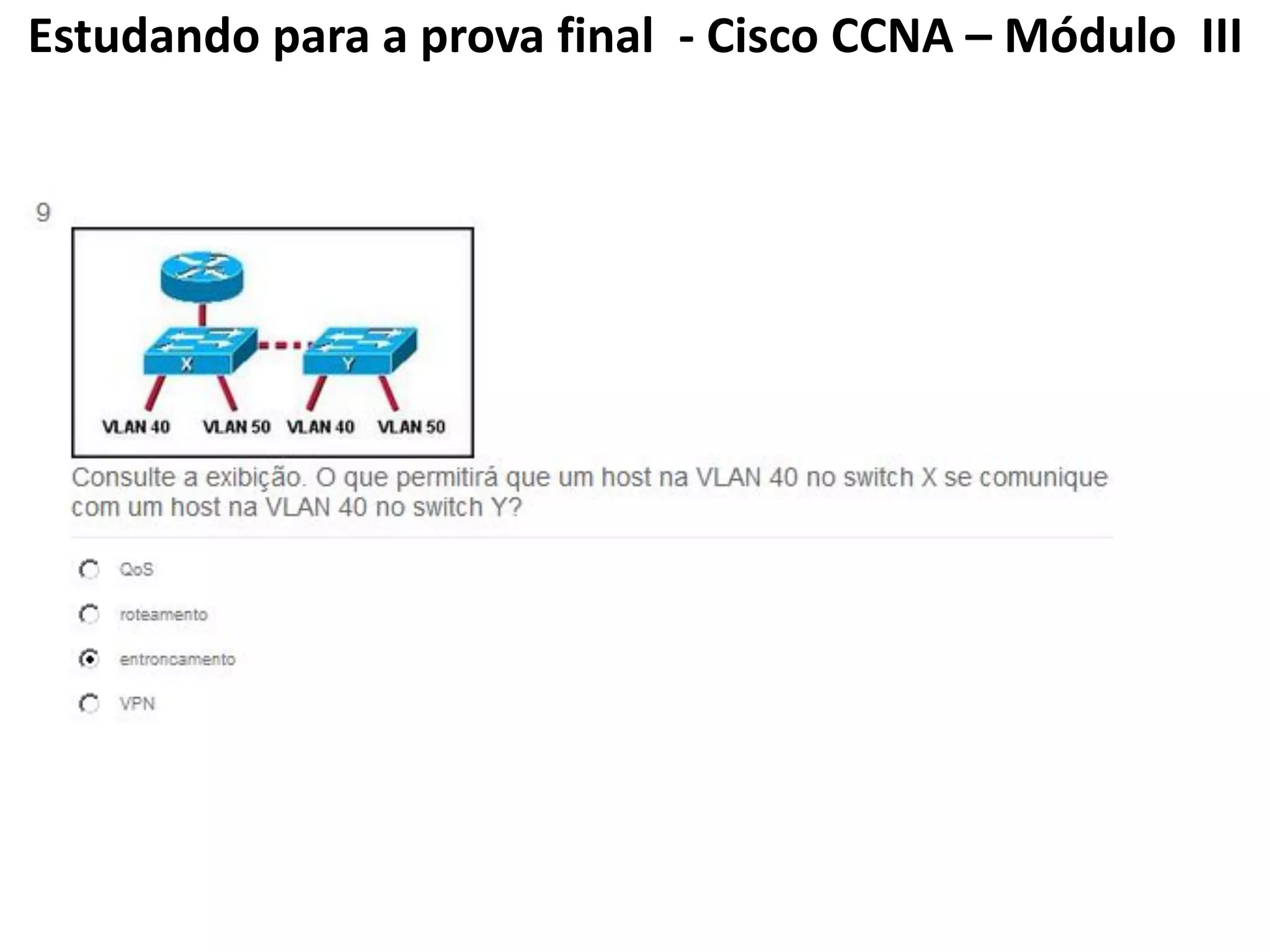 Estudando para a prova final - Cisco CCNA – Módulo III
 
