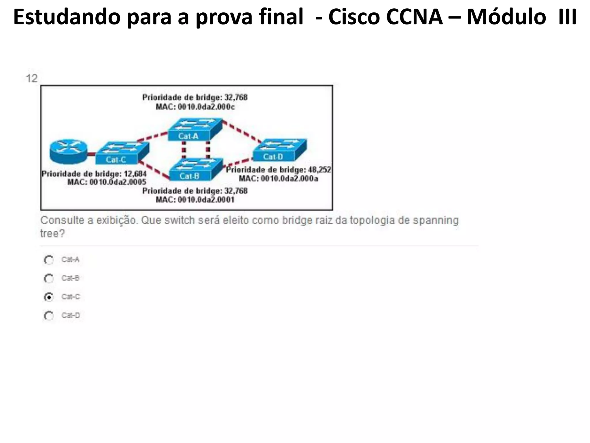 Estudando para a prova final - Cisco CCNA – Módulo III
 