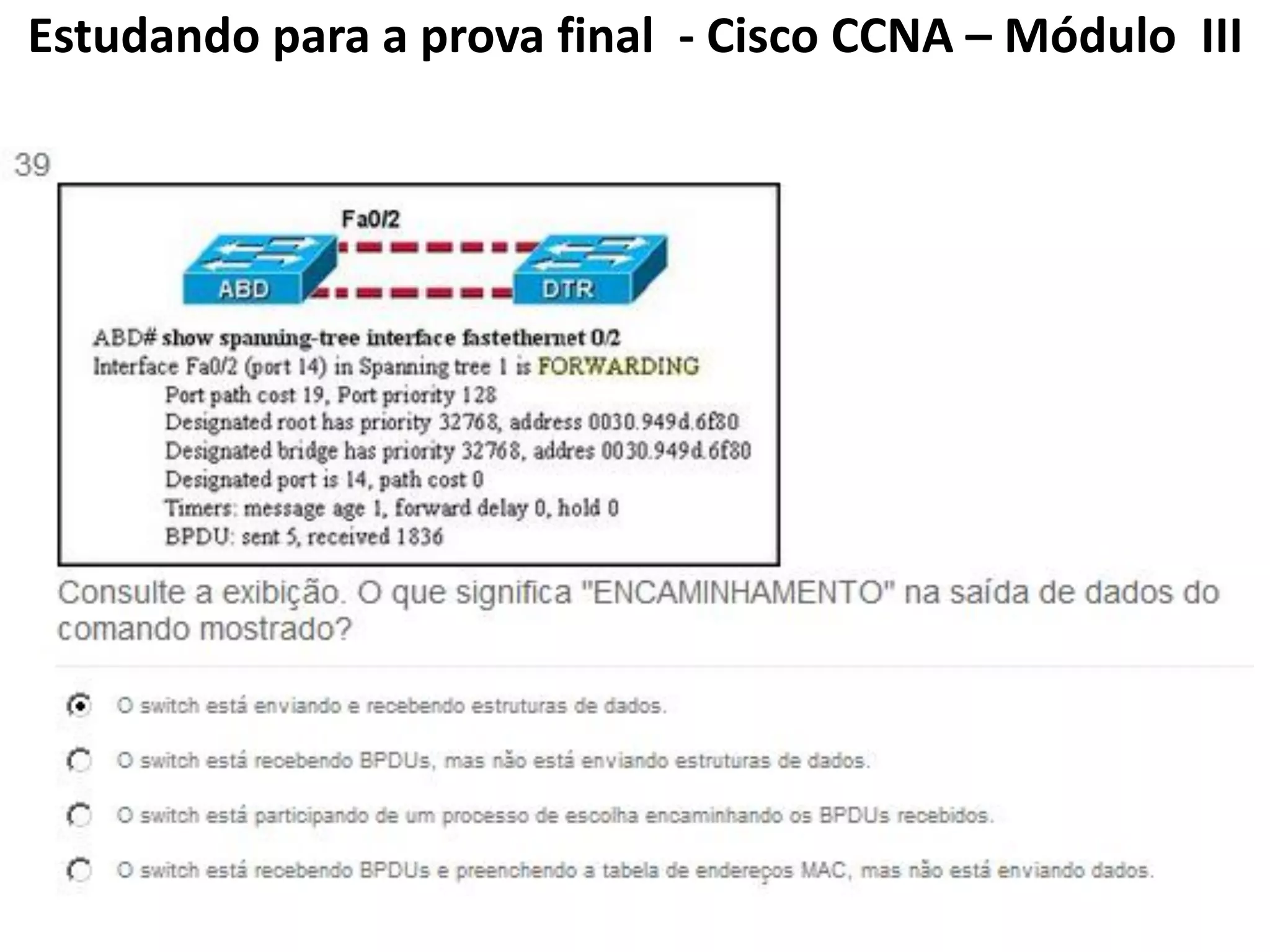 Estudando para a prova final - Cisco CCNA – Módulo III
 