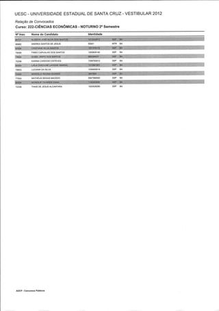 Resultado 2012 - UESC - Radar Noticias