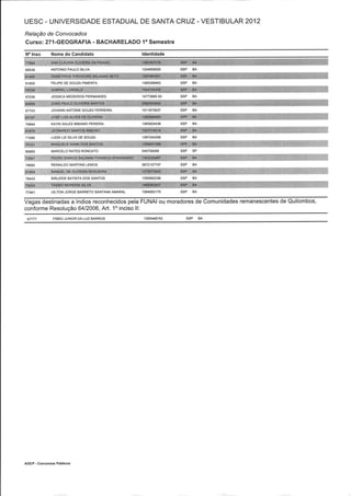 Resultado 2012 - UESC - Radar Noticias