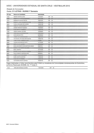 Resultado 2012 - UESC - Radar Noticias