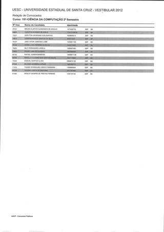Resultado 2012 - UESC - Radar Noticias