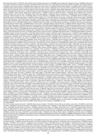 76
Manuela Noronha Ramos / 513053197, Marcela Maria Valeriano Moneta Meira Borin / 513138988, Marcele Bragamonte Rodrigues De Lima / 541008546, Marcelo Dal
Forno Jobim / 541012141, Marcelo De Lara Peres / 541011954, Marcelo Dutra Pillar E Silva / 513051818, Marcelo Schafer Gandolfi / 541003201, Marcia Helena Masseti /
513104321, Márcia Pozzer Teixeira / 513078198, Márcia Regina Dos Santos Ferreira / 541016124, Márcia Ribeiro Wingert / 513126632, Márcio Scheffer Da Silva /
541001870, Marco Antônio Da Rocha / 513065122, Marco Antônio Dos Santos Da Rosa / 513052497, Marco Santos De Oliveira / 541001675, Marcos Signori / 513021818,
Marcos Vinícios De Azevedo Jobim / 541011773, Marcus Vinicius Goncalves Antunes / 541000207, Maria Angela Casagrande Piovesana / 513133101, Maria Carolina
Piletti / 541011009, Maria Clarice Soares / 513000744, Maria De Fátima Madruga Farias Mendes / 513106639, Maria De Lourdes Jaschek / 513001052, Maria Eduarda De
Souza / 513034077, Maria Eduarda Gasparotto De Azevedo Bastian / 513068172, Maria Enni Molarinho Nassif / 513135544, Maria Gabriela Paulos Francisco /
541013427, Maria Laura Feix Pilz Arnt / 541014075, Maria Letícia Silva Raphaelli / 541010299, Maria Lucia Medeiros / 541005878, Maria Victória Mangeon Knorr /
513011124, Mariana Andretta Da Silva / 513067880, Mariana D Amore Monteiro / 513082865, Mariana Ferreira Chaves / 541008428, Mariana Grziwotz Scienza /
513017926, Mariana Hiwatashi Dos Santos / 513038271, Mariana Oliveira Py / 513111150, Mariana Saraiva Dias / 513116301, Mariana Souza Lopes / 541012083,
Mariana Suertegaray Iop / 513123528, Mariana Victoria Nobre / 513090398, Marianne Calisto Bandeira / 513036398, Marieli Rodrigues Daniel / 513070663, Mariely De
Souza Capillé / 541001421, Marili Salete Réquia / 541003913, Marilia Silveira Vargas / 513091969, Marina Esmeraldino / 541001943, Marisa Vaz Sironi / 541005417,
Maritza Didio De Souza / 513016966, Marjorie Kaefer / 513024454, Marla Ferreira Alves / 513115850, Marlene Vicente Pires / 541001454, Martina Hummes Bitencourt /
513121408, Mateus De Borba Telles / 513076680, Mateus Voese Louzada / 541013402, Matheus Fagundes Da Silva / 513038148, Matheus Fagundes Petter / 513108471,
Matheus Philipe Barros Nali / 513038418, Mathias Dos Santos Silva Boni / 541017595, Matilde Margarete Salgueiro / 513022165, Maura Mandelli Louzada / 513126224,
Mauran Santos / 541004763, Mauricio Fontela Vitoria / 541003103, Mauricio José Pieretti / 541000763, Maya Pauletti Rech / 541013465, Mayana Reche De Campos /
513128821, Michel Capelari / 513067888, Michele Heinzelmann Bertoletti / 513043324, Michele Pinto Da Costa / 541017840, Michelle Alves Monteiro / 541009315,
Milena Bernardi Justo / 513001645, Milena Macalós Sasso / 513095654, Miriam Soller Vianna Batista / 513094488, Mônica De Souza Barbosa / 513056141, Monica Maier
Ribeiro / 541015326, Monika Flores Vieira / 513126465, Moyses Benito Crespo Perez Neto / 513055066, Nádia Salomão Sena / 513027409, Nadine Raffainer Todeschini /
513028029, Natacha Schmidt Florence Ramos / 513112955, Natalia Dorneles Da Silva / 513016347, Natália Pereira Da Costa / 513058319, Natasha Rogofski Japur /
513064310, Nathália Houwes De Andrade / 513074587, Nathalie Gut Ferreira / 513039102, Nei Eduardo Ries / 541014382, Nelson Luís Nunes Fortes / 513079162, Nicole
Lima Saucedo / 513022861, Nilson De Souza Gaya / 513040738, Nilza Pietroski Da Silva / 513072832, Noreen Cavalheiro Rivoire / 513071417, Olavo Garcia Renner /
513048579, Olmiro José Marques Dos Santos / 513070609, Paola Bronzatto Steckel / 541005006, Paola Fernanda Daniel / 541004534, Patricia Caspani Franco /
541014717, Patricia Da Silva Casagrande / 513097996, Patrícia Ferreira Hilário Da Silva / 541016954, Patrícia Henriques Taborda / 513021034, Patrícia Kling Trott /
541016208, Patrícia Oliveira Lopes / 513049914, Patricia Paris Casa / 541016893, Patricia Policarpo Dos Santos / 513010842, Patrycia Prates Da Cunha / 541000587, Paula
Andréa Roese Mesquita / 541002679, Paula Couto Schreiner / 541017685, Paula Ferreira Kreitchmann / 513059388, Paula Jaeger Da Silva / 513032909, Paula Juchem /
513086716, Paula Natascha Santanna De Souza / 513013671, Paula Nora Machado / 513105135, Paulo Ricardo Da Silva Freitas / 541013590, Paulo Ricardo Frigheto /
513111557, Paulo Roberto Netto Mallmann / 513022930, Pedro Bigolin Neto / 513006904, Pedro Correa Meyer Vilela / 513139582, Pedro Fernandes De Souza Moraes /
513088722, Pedro Henrique Carneiro Mosmann / 541002375, Pedro Henrique Rodrigues Barbosa / 513045477, Pedro Nedeff Zamin / 513039729, Peter Matheus
Werlang Nunes / 513015206, Polliana De Melo Silva / 513022292, Pricila Levandovski / 513033181, Priscila Baptista Lemos Gonçalves / 541002046, Priscila Bartzen
Acosta / 513026472, Priscila Borges Da Silveira / 541002496, Priscila De Fraga E Souza / 513023480, Priscila Dornelles Prudente / 513015850, Priscila Lages Baioco
Sielichow / 513103543, Priscila Ramos Costa / 513022207, Priscila Richter Lucas / 541014128, Priscilla Gabriela Faiet E Silva / 513112432, Priscilla Glufke José /
513117727, Rafael Franzoi / 513039721, Rafael Karoly Toledo / 513116474, Rafael Max Possa De Freitas / 513043733, Rafael Panczinski De Oliveira / 541010347, Rafael
Piccinini Da Rocha / 541009127, Rafael Salgado De Moraes / 513030357, Rafaela Belloc Coufal / 513009462, Rafaela Da Rocha Jacoby / 513068271, Rafaela Pessato
Demarchi Chula / 513072104, Rafaele de Oliveira Soares Goularte / 541010415, Raíssa Brum Saccomori / 513041181, Ramiro Lopes Knevitz / 513070206, Raphael Cavalli
Gomes / 541007346, Raquel Corleta Evangelista / 541014157, Reisson Ronsoni Dos Reis / 513068287, Rejane Mattos Teixeira / 513046064, Renan Rodrigues Da Silva /
513017662, Renata Luiza Horbach Marodin / 513102471, Renata Maduell Menezes / 513105468, Renata Ramos Spohr / 513008707, Renato Meotti Junior / 513107628,
Ricardo Bathelt Molz / 541008003, Ricardo Fernando Costa / 513027888, Ricardo Jeronymo De Lima / 513128966, Ricardo Vogt De Oliveira / 541010591, Robert
Falkenbach Krischer / 541017144, Roberta Gabriela Sucolotti De Andrade / 513132229, Roberto Reis Landell De Moura / 513076629, Rodibeldo Ohlweiler / 513132049,
Rodolfo Coda / 513131787, Rodrigo Barzoni Bofill / 513104118, Rodrigo Camargo Da Silveira / 513106589, Rodrigo Padilha da Rosa / 513103892, Rodrigo Palaver
Fernandes / 513016348, Rodrigo Silva Barreto / 541014410, Rodrigo Tavares Lopes / 513019920, Rodrigo Vieira / 513074752, Rogerio Fraga Schvarstzhaupt / 541007472,
Romero Simas Da Silveira / 513125481, Ronaldo Rocha De Morais / 513142095, Rosana Da Silva Basilio / 513044208, Rosangela Fatima Borgatti Pizzio / 513011032,
Roselaine Maciel Sanhudo / 513055346, Roseli Rafaelli Rebelo / 513035044, Rubiana Fraga Gossler / 541013022, Rutiane Coimbra Da Rosa / 513012430, Ruy Stefano
Alberici De Moraes / 513021298, Sabrina De Souza Klippel / 513072132, Sabrina Heineck / 513063372, Saimon Sodré César / 513067436, Samuel Davila Da Silva /
513053323, Sanaia Lipert Dos Santos / 541007015, Sarah Radin Aragão / 513071009, Shayane Bragança Baptista / 513077557, Sheila Cristina Da Silva Teixeira /
541015308, Sheila Paludo Jardim / 513036472, Sidnei Pires / 513058058, Silvia Nair Dos Santos De Barros / 541017076, Silvio Corrêa Da Silva / 541006638, Silvio Siston
Braz / 513127049, Simone Benetti Cravo / 513139654, Simone Chaves Madera / 541012274, Simone Pinto Batista / 541009366, Simone Regina Pulla Bruzza Machado /
513058382, Sindy Gabriel Freddo / 513133466, Stefânia Mysko Mittmann / 513138398, Steffany Veleda Barros / 513136119, Steffi Wagner Ramos / 513137073,
Stéphanie Poliseni Silveira / 513114784, Suélen Da Costa Ortiz / 513047258, Suelen Regina Dutra Teixeira / 513016014, Suelen Regina Lemos Barth / 513069860, Suellen
Loureiro / 541016246, Suellen Martins Pacheco / 541017832, Tabata Renata Yokoyama Fritsch / 513003772, Tailine Beier Lautert / 513020832, Taina Wolschick /
513091252, Tairine Albertina Machado Lopes / 513121179, Taís Moita Lema Garcia / 513106906, Tatiani Barres Bandeira / 513052280, Tatiele Da Silva De Marins /
513061756, Tayane Cechin Pires Da Silva / 541005971, Thaiane Agostinho Naziazeno / 513128109, Thaís Cristiane Pavão Da Cunha / 513102479, Thais Sampaio Mattana /
513073005, Thalisson Terras Spessatto / 513109497, Thamires Farias Martins / 541004242, Thâmis Silva Dias Santos / 513086491, Thiago Gentil Seefeld / 513044007,
Thiago Lopes Calegari / 513017171, Thiago Rodrigues Pinheiro / 513019523, Thomas Masaaki Hattori / 513139908, Thomas Vinícius Schons / 513104894, Tiago De Lima /
513121995, Tiago Dorneles / 513125434, Tiago Freitas Dos Santos / 513085289, Tiago Vieira Da Cunha Haussen / 541014817, Tiaraju Francisco Trindade / 513023249,
Tuane Dos Reis De Sousa / 513093441, Úrsula Haack Amaral Correa Da Silva / 513118449, Vanderson Brentano / 541001215, Vanessa Ana Polese / 513048287, Vanessa
Da Silva Borges / 541016777, Vanessa Kerpel Chincoli Mitidiero / 541006564, Vanessa Pereira Azambuja / 513008017, Vanessa Wojahn De Lima / 513085985, Vaniza
Beilke / 513069622, Vera Businello Niederauer / 513021636, Vera Koch / 513051791, Vera Lucia Do Nascimento / 513077110, Verônica Soares Léssa / 513125959,
Vicente De Azevedo Bastian Cortese / 513048633, Victor Barreto Centeno / 513005433, Vilnei Pereira Macedo / 541005484, Vilnei Pinheiro Sessim / 541008801, Vinicius
Correa Motta / 513085421, Vinícius De Franceschi / 513124295, Vinicius Filipin / 513023826, Vinícius Martins Da Costa / 513123181, Vinicius Müller Bessa Dos Reis /
513008960, Vitor Paczek Machado / 513056019, Vitor Roberto Verch / 541016292, Vitória Rodrigues Günther / 513097251, Viviana Covatti / 513114295, Viviane Da Silva
Magalhães / 513075238, Vladimir Adao Rigotti / 513078438, Wagner Cruz Pimentel / 541007615, Wagner Luís Santos Maria / 513103046, Wagner Pereira Dutra De
Almeida / 513139090, Wagner Ribeiro Daitx / 513094057, William Eduardo Thomann Beckert / 541008788, Yuri Furini.
23.10. RIO GRANDE
513117451, Amanda Gauterio Machado / 541005539, André Amaral Campello / 513120537, Athos Guilherme Da Senhora Lemos Faria / 541002739, Camila Chiari
Gonçalves / 513024326, Camila Gomes Marcelino / 541000137, Camila Lange Machado / 513036617, Cristina Mackmillan Velasque / 541004912, Douglas Da Silva César
Júnior / 513029788, Eduardo Parulla De Oliveira / 513034878, Eduardo Saraiva Braga / 513120872, Filipe Pinheiro Lima / 513015167, Getulio Goulart Menezes /
513115674, Geylla Maria De Oliveira Marinho Ramos / 541016206, Giovani Soares Bonatto / 513135528, Glenio Cabrera Jeismann / 541002519, Hurben Luis Castro
Borges / 541005526, Jean Ricardo Goulart Quaresma / 513138918, Jeber Dimer Cordeiro Da Silva / 513000288, Juliana Wieth Mello / 541004604, Leo Costa Rodrigues /
513086359, Leonardo Canez Leite / 541017407, Luciano Martins Araujo / 513015277, Myra Cherylin Pereira Figueiro / 513002046, Paula Alves Vasques / 541003158,
Paulo Antonio Cecere Lopes / 541004235, Paulo Roberto Da Silva De Moraes / 541005084, Pryscila Pinto De Azambuja / 541008606, Rafael Moreira De Lima / 513069933,
Raphael Gouvêa Da Silva / 541001833, Ricardo Benjamin Sulzbach / 541010286, Ricardo Kleber Eleotério / 513064949, Rodrigo Sehn / 513034192, Virgilina Edi Gularte
Dos Santos Fidelis De Palma.
23.11. SANTA CRUZ DO SUL
513033849, Adilson Hirsch / 541017820, Alexandre Rossa / 513125850, Amanda Garcia Assis / 513051040, Ana Claudia Turk / 541007435, Ana Paula Backes / 513024367,
Ana Paula Schneider / 513090916, Anderson Pavin Neto / 513116728, Andjanete Lúcia Mess Hashimoto / 513101223, Andressa Silva De Oliveira / 513003835, Augusto
Rostirolla / 513026021, Bruna Calderaro / 513080735, Bruna Fernandes Fermino / 541015400, Bruno Da Silva Dittberner / 513075183, Camila Souza De Freitas /
513005198, Carlos Eduardo Vendramin / 541007169, Cassiel Harvei Ebert / 513124854, Cesar Ricardo Locatelli / 513068712, Christiano Pereira Pretto / 513089420,
Clauber Luiz Fischer / 513127241, Cláudia Daniele Troleiz Silveira Reis / 541000262, Claudia Luiza De Fraga / 513037766, Cleverton Amelini / 513058878, Cristian Augusto
De Fraga Siqueira / 541004476, Cristiane Da Silveira Silveira / 541010454, Cristiane Klafke Mahl / 541003563, Cristiane Schardong / 513130528, Cristina Reichenbach /
513049730, Cristóvão Augusto Bohn / 541015023, Daiane Susin / 541003724, Dalton Zart / 513113659, David Prestes Braga / 513139425, Douglas Marconde Darthannã
Staub / 513051046, Eliege Rosa Bisognin / 513033492, Ercio Bohnen / 513038409, Ervino Rodrigues Martins / 513109495, Fábio Bonadeo / 513072756, Felipe Rodrigo
 