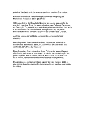 Resultado primário e resultado nominal