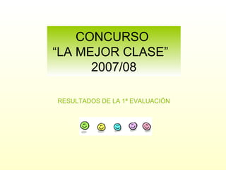 CONCURSO  “LA MEJOR CLASE”  2007/08 RESULTADOS DE LA 1ª EVALUACIÓN 
