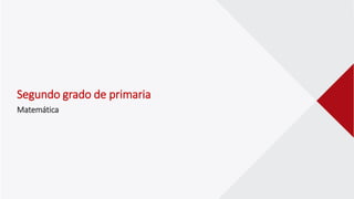 Segundo grado de primaria
Matemática
 