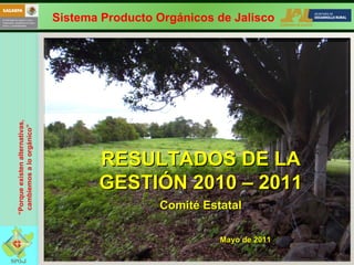 RESULTADOS DE LA GESTIÓN 2010 – 2011 Comité Estatal Mayo de 2011 
