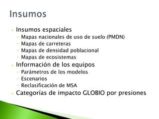 InsumosInsumos espaciales