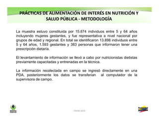 Resultados encuesta nacional de la situación nutricional en Colombia-ENSIN 2010