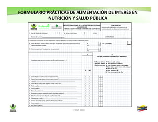 Resultados encuesta nacional de la situación nutricional en Colombia-ENSIN 2010