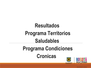 Resultados
Programa Territorios
Saludables
Programa Condiciones
Cronicas
 