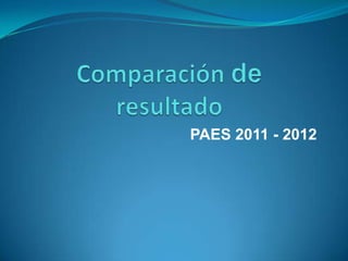PAES 2011 - 2012
 