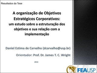 Daniel Estima de Carvalho (dcarvalho@usp.br) 
Orientador: Prof. Dr. James T. C. Wright 
2014 
Resultados da Tese  